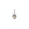 Sterling Silver Gold Quartz Inlaid Circle Pendant - G3