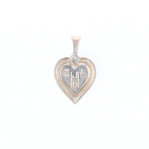 Sterling Silver Gold Quartz Inlaid Heart Pendant - G3