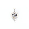 Sterling Silver Gold Quartz Inlaid Heart Pendant - G3