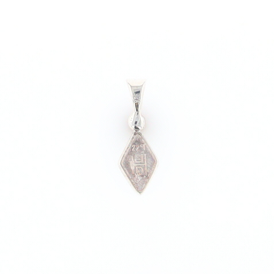 Sterling Silver Gold Quartz Inlaid Diamond Pendant - G3