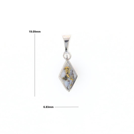 Sterling Silver Gold Quartz Inlaid Diamond Pendant - G3