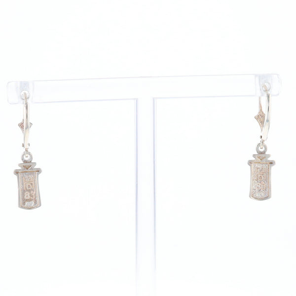 Sterling Silver Gold Quartz Inlaid Earrings - G3