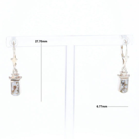 Sterling Silver Gold Quartz Inlaid Earrings - G3