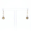 Gold Quartz Inlaid Round Bezel Earrings