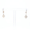 Silver Gold Quartz Inlaid Heart Earrings - G3