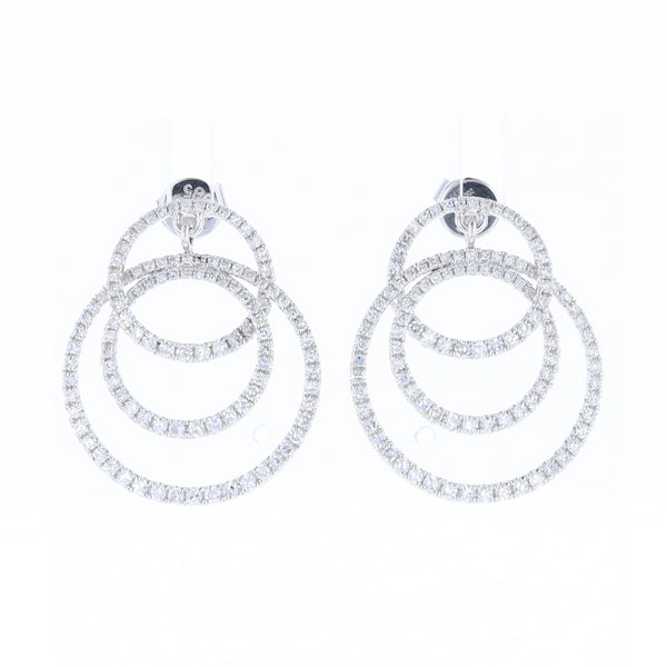 Diamond Circle Dangle Earrings