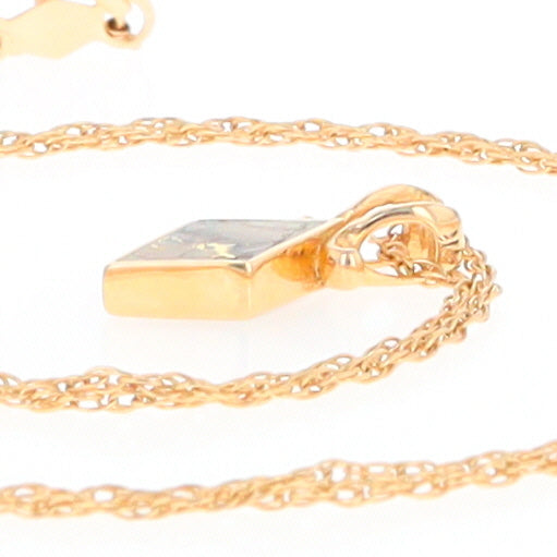 Diamond Shaped Gold Quartz Pendant