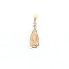 Gold Quartz Pendant Tear Drop Inlaid Design with .02ct Diamond