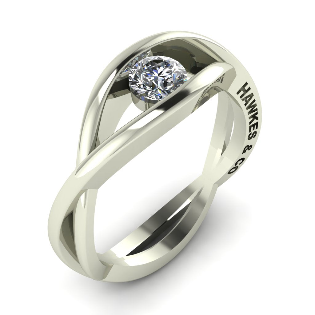 14K White Gold .44ctw Diamond H SI3 Entwined Band of Love-James Hawkes Designs-Hawkes and Co