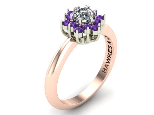 Amethyst & Diamond Bouquet Ring