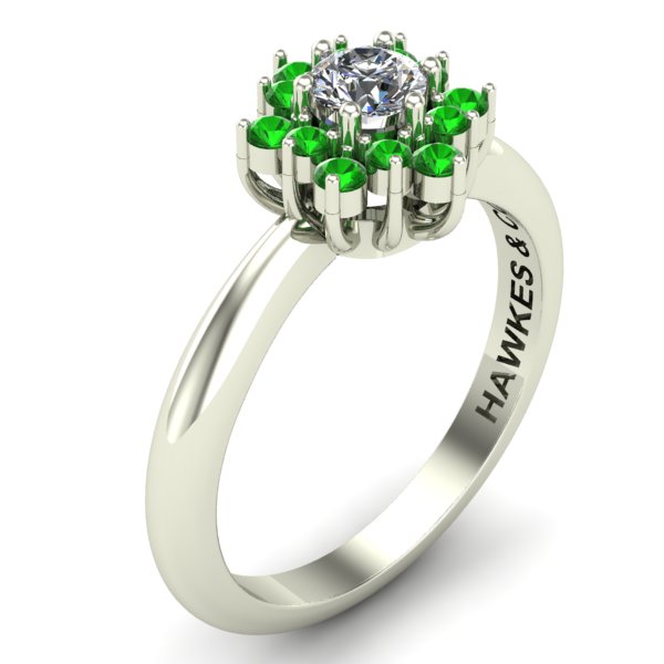 Tsavorite & Diamond Bouquet Ring