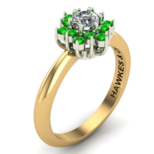 Tsavorite & Diamond Bouquet Ring