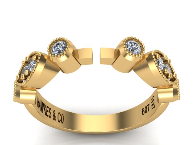 Sim Vintage Engagement Ring Diamond Shank