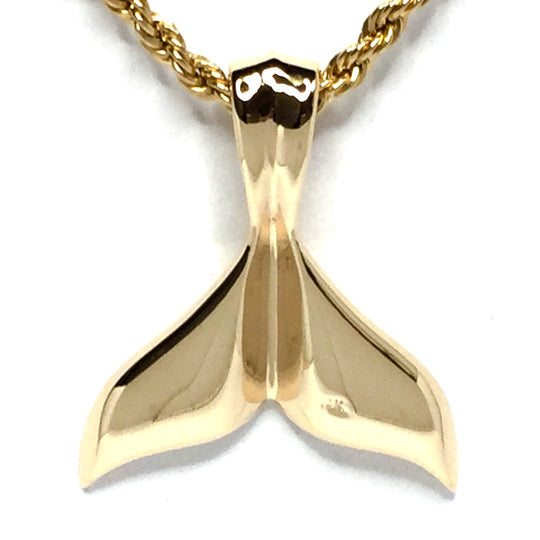 Whale Tail Necklaces gold in quartz and natural nuggets inlaid sea life pedant made of 14k yellow gold