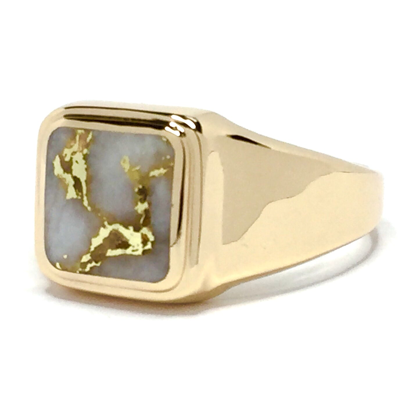 Mens gold outlet quartz ring