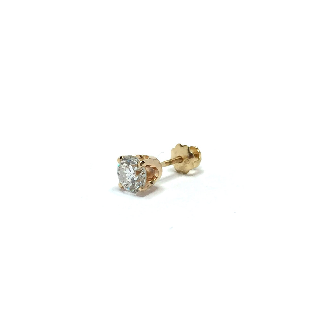 Gold diamond screw back on sale earrings