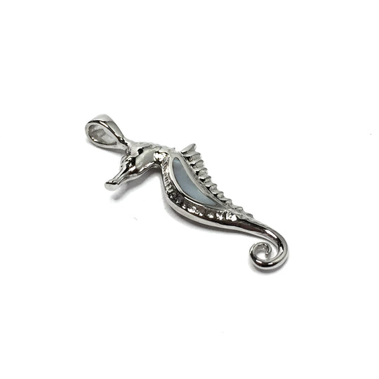 Mother Of Pearl Inlaid Seahorse Pendant