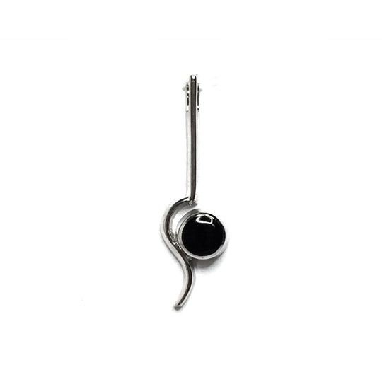 Onyx Round Inlay Fancy Curved Bar Pendant