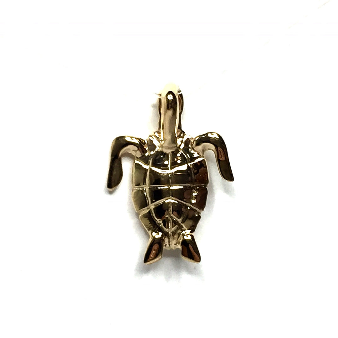 Onyx Inlaid Sea Turtle Pendant