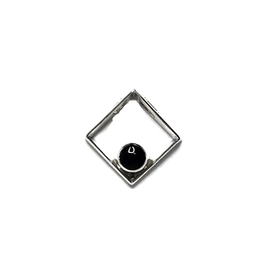 Onyx Round Inlay Diamond Design Pendant