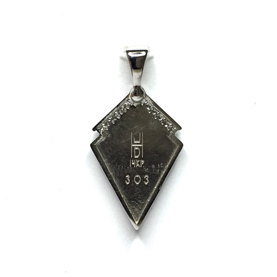 Onyx Kite Desing Inlay .19Ctw Diamond Pendant