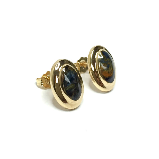 Pietersite Oval Inlaid Earrings