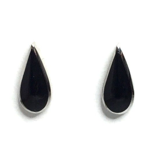 Onyx Tear Drop Inlaid Earrings