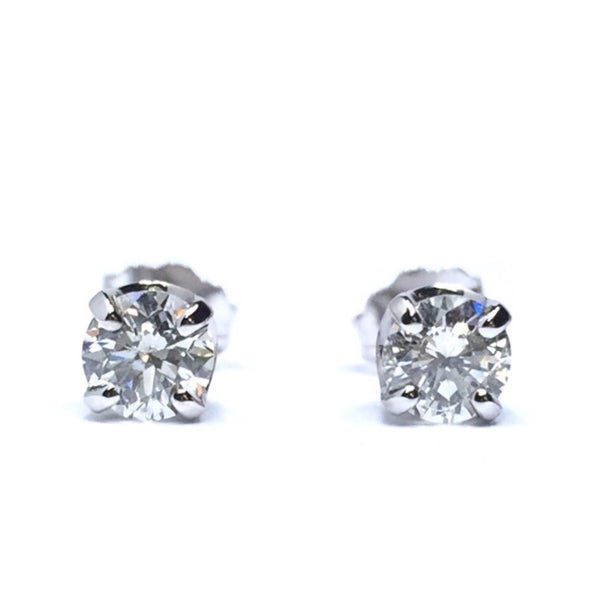 0.66ctw Round Brilliant Cut Diamond Stud Earrings